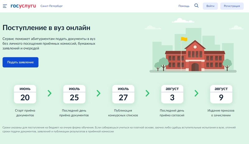 Поступление в вуз онлайн.